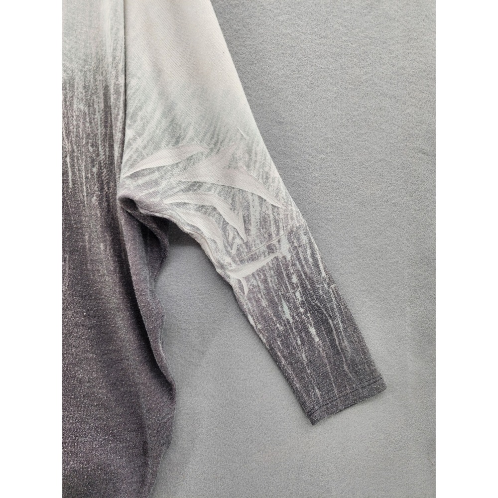 Enti Women Ombre Knit Sweater Gray White V-Neck Batwing Sleeve Boho Top Small - Picture 6 of 14